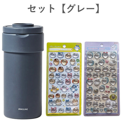 【同梱不可】【セット販売3点】ペットボトルホルダー1点＋ボンボンドロップシール2枚(ちいかわ・みんな・ニコニコ＋モモンガ)