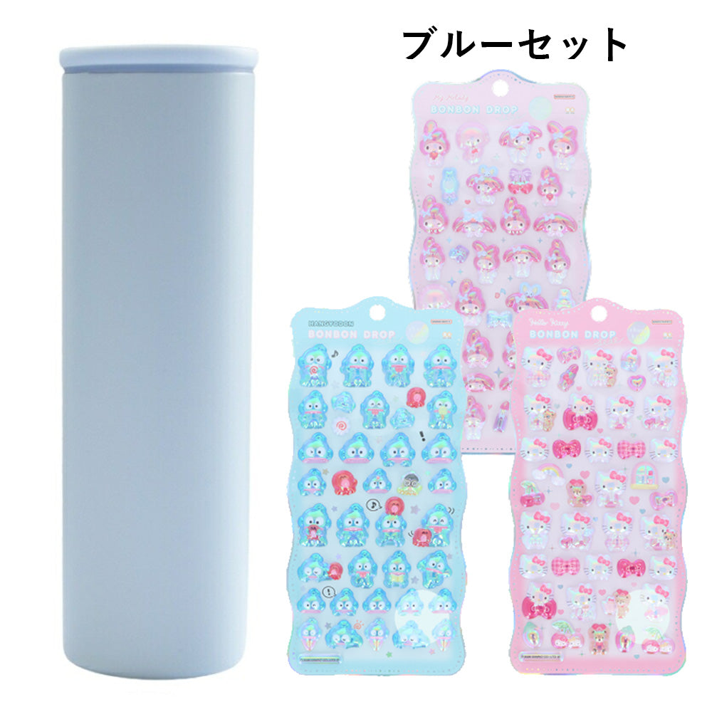 【同梱不可】【セット販売4点】氷のう魔法瓶 (INC-TC-PB2)1点＋ボンボンドロップシール churukira サンリオ(キティピンクS8815437＋マイメロS8815445＋ハンギョドンS8815453)