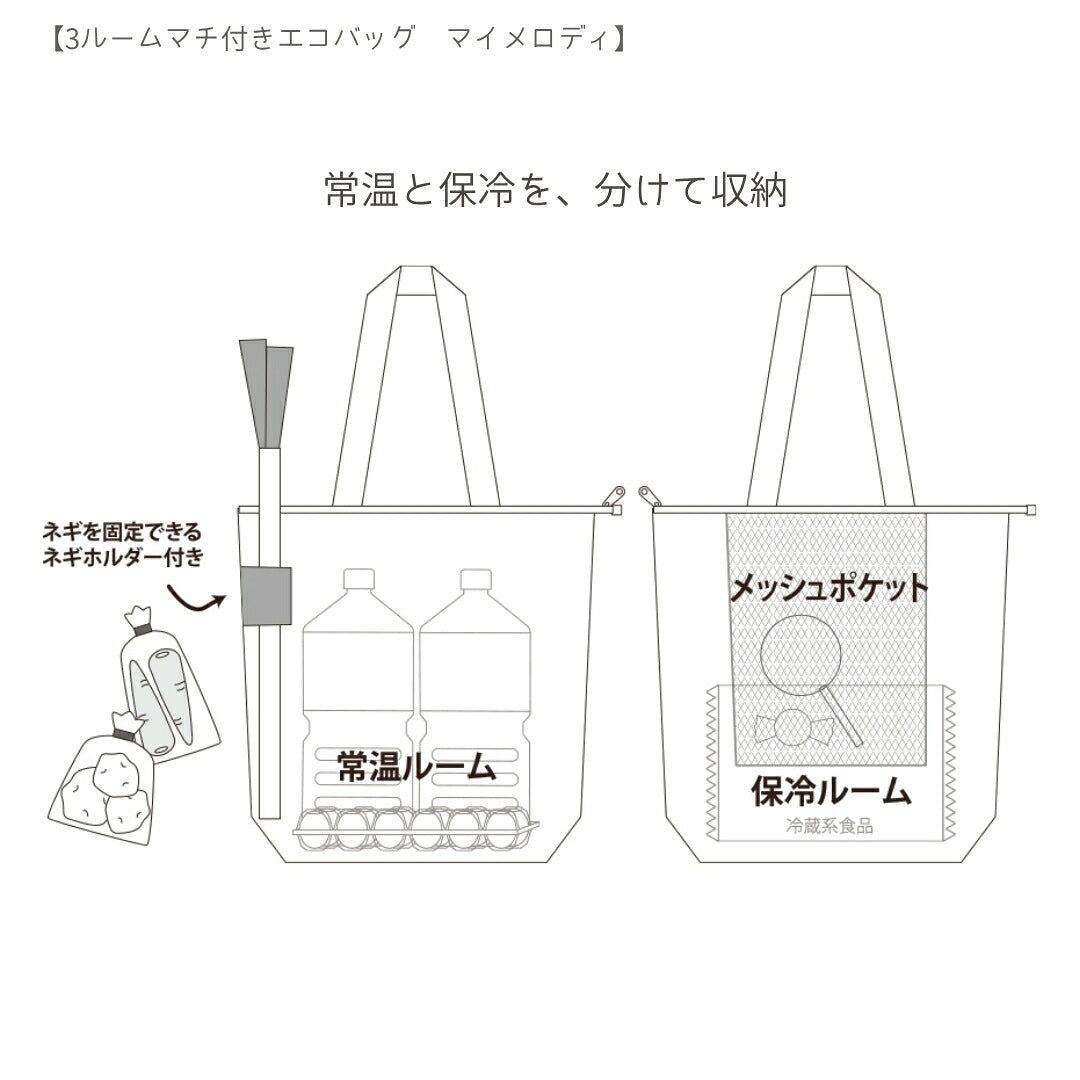 【エコバッグ3点セット】サンスター文具 エコバッグ 大 (マイメロディS2335263)＋ボンボンドロップシール (マイメロディS8815445＋S8815089) 商品画像5