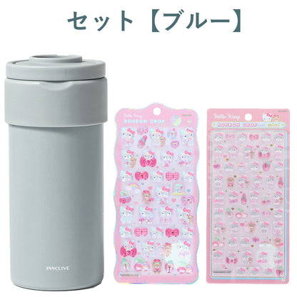 【同梱不可】【セット販売3点】【ハローキティ ピンク】ペットボトルホルダー1点＋ボンボンドロップシール2枚(churukira/S8815437＋ミニ/S8815070)
