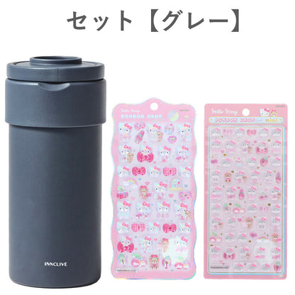 【同梱不可】【セット販売3点】【ハローキティ ピンク】ペットボトルホルダー1点＋ボンボンドロップシール2枚(churukira/S8815437＋ミニ/S8815070)
